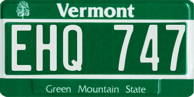 VT license plate EHQ747