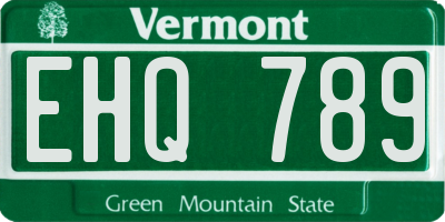 VT license plate EHQ789