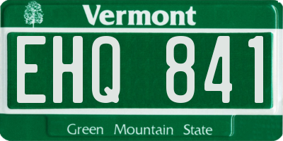 VT license plate EHQ841