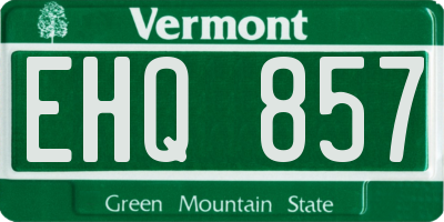 VT license plate EHQ857