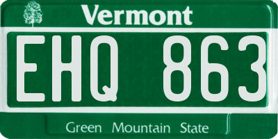 VT license plate EHQ863
