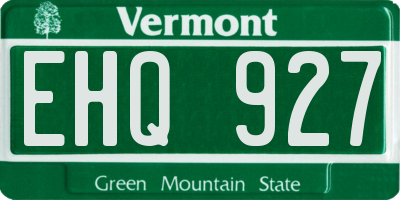 VT license plate EHQ927
