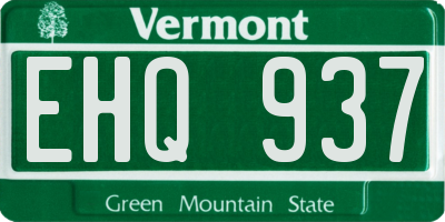 VT license plate EHQ937