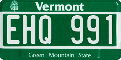 VT license plate EHQ991