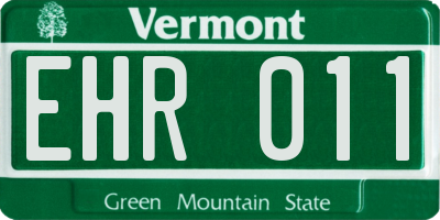 VT license plate EHR011