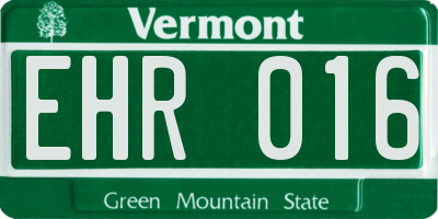 VT license plate EHR016