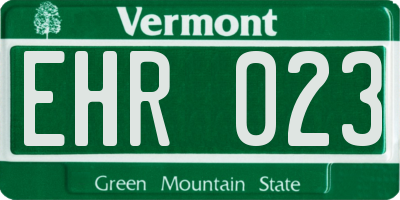 VT license plate EHR023