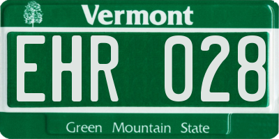 VT license plate EHR028