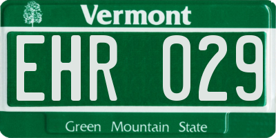 VT license plate EHR029
