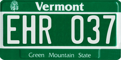 VT license plate EHR037