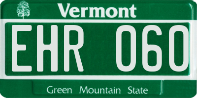 VT license plate EHR060
