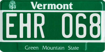 VT license plate EHR068