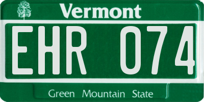 VT license plate EHR074