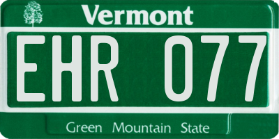 VT license plate EHR077