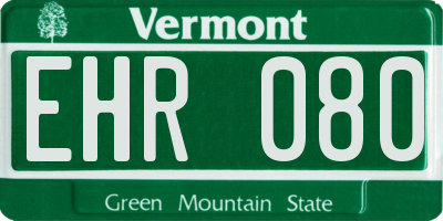 VT license plate EHR080