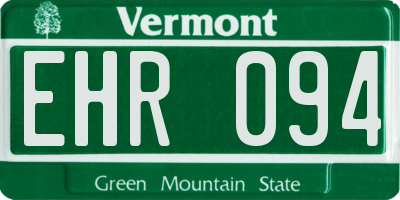 VT license plate EHR094