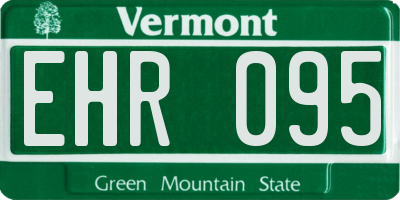 VT license plate EHR095