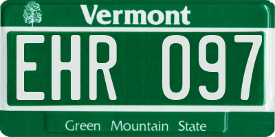 VT license plate EHR097