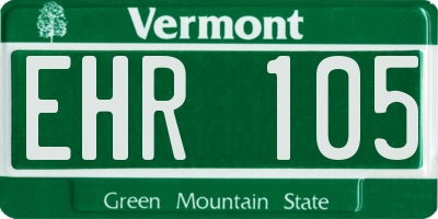 VT license plate EHR105