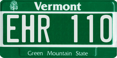 VT license plate EHR110