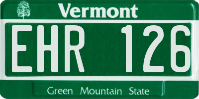 VT license plate EHR126