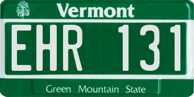 VT license plate EHR131