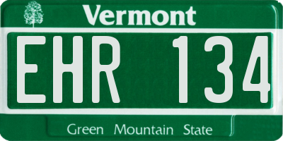 VT license plate EHR134