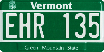 VT license plate EHR135