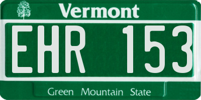 VT license plate EHR153