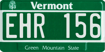 VT license plate EHR156