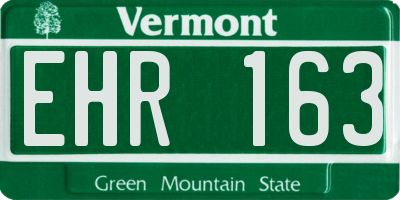 VT license plate EHR163
