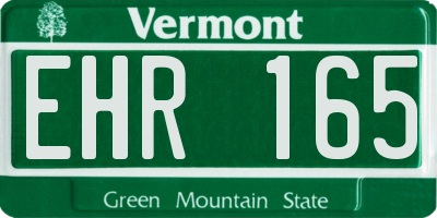 VT license plate EHR165