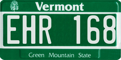VT license plate EHR168