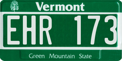 VT license plate EHR173
