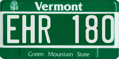 VT license plate EHR180