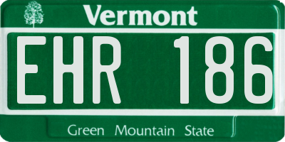 VT license plate EHR186