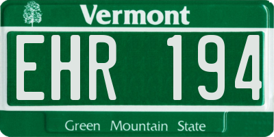 VT license plate EHR194