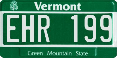 VT license plate EHR199