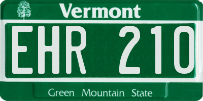 VT license plate EHR210