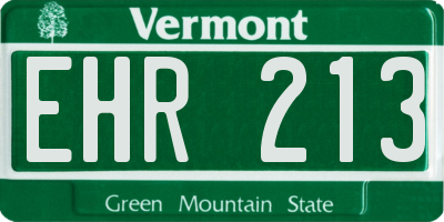VT license plate EHR213