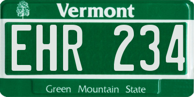 VT license plate EHR234