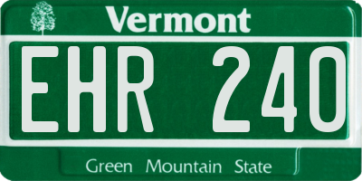 VT license plate EHR240