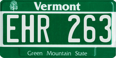 VT license plate EHR263
