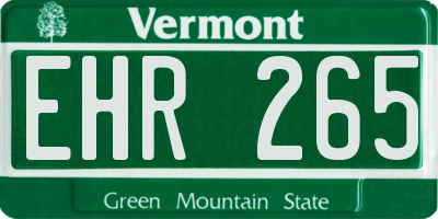 VT license plate EHR265