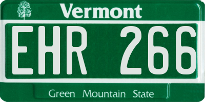 VT license plate EHR266
