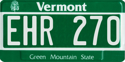 VT license plate EHR270