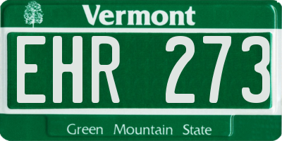 VT license plate EHR273
