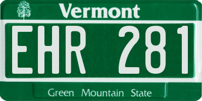 VT license plate EHR281