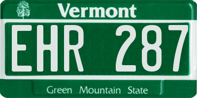 VT license plate EHR287