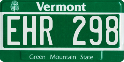 VT license plate EHR298